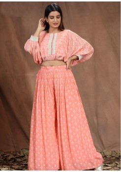 Peach  Chinone Designer Sharara